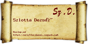 Szlotta Dezső névjegykártya