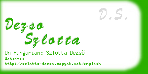 dezso szlotta business card