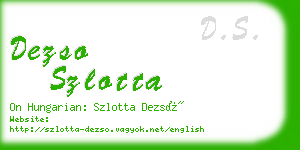 dezso szlotta business card